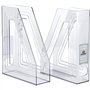 Acrimet Porte-Revues, Support Durable, Organisateur pour Dossiers pour Bureau (Plastique) (Couleur Transparent Cristal) (Lot de 