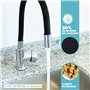 Robinet de cuisine flexible à 360°, robinet d'évier rotatif, robinetterie monocommande, tuyau en silicone souple, accessoires in