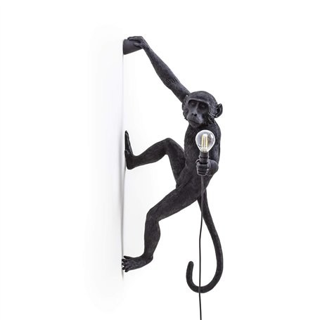 Seletti The Monkey Lamp Hanging Lampe singe Noir droit