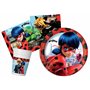 Kit Vaisselle de Fête Miraculous Ladybug pour 24 personnes (88 pcs: 24 assiettes Ø23cm