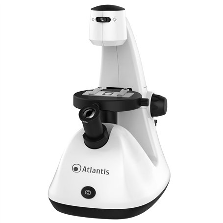 Microscope numérique inversé USB Atlantis E45-MS729 Résolution UXGA 1600x1200 Gradiation 1300x Stab X et Y Mise au Point. Vision