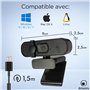 Atlantis Webcam 2K, 5 Mpixel 2560x1944/30fps et Full HD, autofocus, Double Microphone omnidirectionnel, Balance des Blancs, Angl