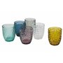 Villa d'Este Home Tivoli Geometrie Lot de 1 Verres à Eau en Verre coloré avec Traitement par Relief