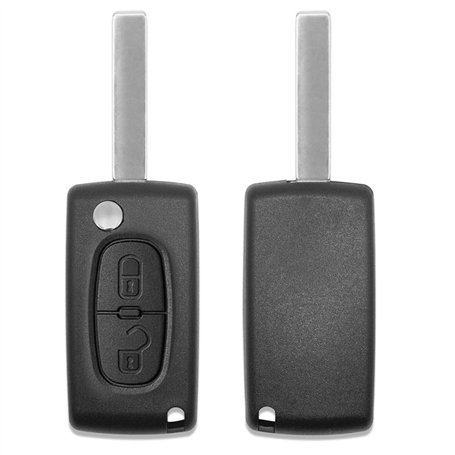 LAGE Coque de Clé 2 Boutons avec Lame Rainure Latérale pour Télécommande Voiture Plip
