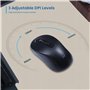 Ewent EW3218 Souris sans Fil Optique 800/1200/1600 DPI, Click Silencieux, Récepteur Nano USB-A, Interrupteur on/Off, Noir