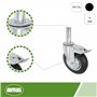 Amig - Roue Échafaudage Mâle - Avec Frein - Ø200 mm - Charge maximale : 200 kg - Noyau Métallique et Bande de Caoutchouc - Roule