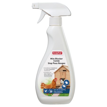Beaphar – Spray Stop poux Rouges pour l'animal et l'environnement – Immobilise Les poux Rouges et Les Autres parasites mécanique