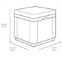 Table-pouf de jardin Keter - ALLIBERT by KETER - Cube avec coussin - Gris graphite - 47,1 L