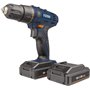 FERM Perceuse sans fil 18V 1.5Ah Li-ion 17+1 32Nm - Incl. 2 batteries, éclairage LED - Adaptée pour bois et métal