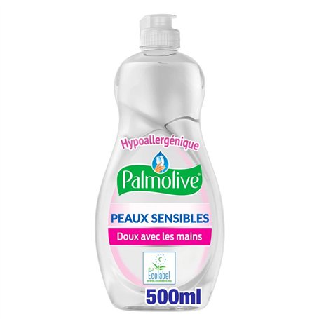PALMOLIVE - Liquide Vaisselle Palmolive Peaux Sensibles Produit Dégraissant pour Une Vaisselle Étincelante Flacon