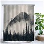 Ulticool Rideau de douche Salle de Bain, motif montagnes naturelles forêt de nuages, 180 x 180 cm, lavable, anti-moisissure, imp