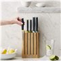 Joseph Joseph Elevate Lot de 5 Couteaux de Cuisine en acier inoxydable japonais, Bloc Couteaux en Bambou, Multicolore