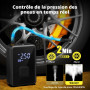 Oasser Gonfleur Pneus Voiture sans Fil 4000mAh Mini Compresseur à Air Portatif 150 PSI (10,3 Bar) Inflation Rapide Cylindre 17 m