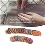 Nikou Boutons en bois - 100 pièces de 25 mm mixte Motif aléatoire Boutons vintage en bois avec 2 trous for le bricolage à coudre