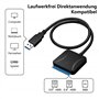 GERUI Adaptateur USB 3.0 vers SATA, Super Speed 2,5"/3,5" HDD/SSD Driver Driver/Câble adaptateur pour disque dur SATA avec adapt