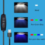 GERUI Lampe d'aquarium 7 W USB 5 V 2 A à spectre complet - Éclairage LED d'aquarium - Minuterie réglable - Luminosité réglable -