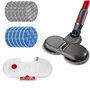 GYing 1 tête de balai électrique + 6 serpillères de nettoyage + 1 réservoir d'eau fendu pour aspirateur Dyson V7 V8 V10 V11.