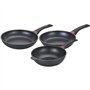 Batterie de cuisine - Tous feux dont induction - Baumalu - Fonte d'aluminium - Anti-adhésif - 3 pieces - Noir