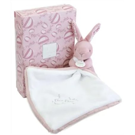 LAPIN DOUDOU - Lapin avec doudou rose