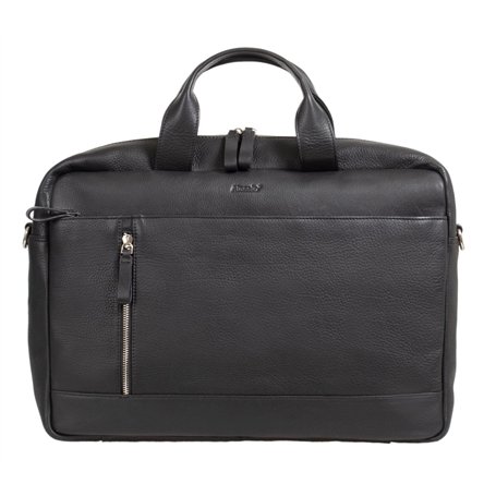 Alassio 47034 Tiber Sac à bandoulière en cuir véritable avec compartiment rembourré pour ordinateur portable 15" Compartiment pr