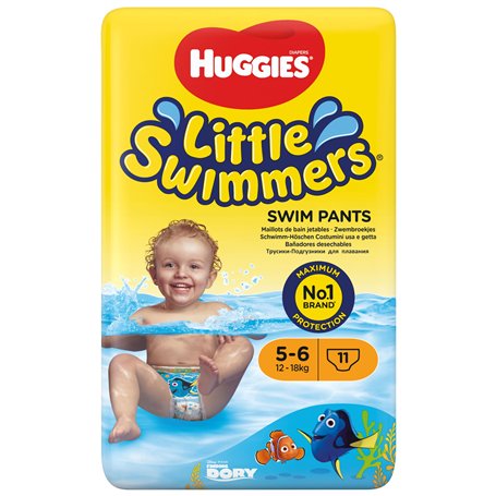Huggies Little Swimmers Lot de 11 couches de bain jetables pour bébé et enfant Taille 5-6 (12-18 kg)
