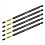 5 x SabreCut SCRSQ1152_5 Jeu d'embouts de tournevis à percussion magnétique carrés 152 mm SQ1 à une extrémité robuste compatible