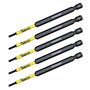 5 x SabreCut SCRH289_5 Jeu d'embouts de tournevis à percussion magnétiques hexagonaux H2 de 89 mm à une extrémité robuste compat