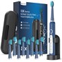 Brosses à Dents Électriques Soniques Adultes avec 8 Têtes - Brosse à Dents Électrique 5 Modes avec étui