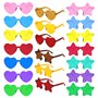 SULOLI 20 Paires Lunettes en Forme de Cœur/Étoile Sans Monture -Lunettes de Fête Mignon-Lunettes de Soleil Couleur de Bonbons po