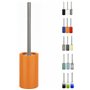 Spirella Brosse WC Porte-Balai Toilette Pot à Balai „Tube“ Ensemble WC à Poser en Céramique et Acier Inoxydable Orange