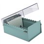 Acrimet Boîte à Fiches Organisateur 4'' x 6’', Base en Métal Robuste (Index AZ et un Séparateur Plastique Inclus) (Base Verte av