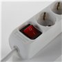 Alyco 199446 199446-Base Multiple 6 enchufes Con interruptor 3m Cable, Blanc