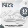 DOJA Barcelona | Boucle Sac à Dos 25mm | Pack 10 | Boucles Blanches de Verrouillage | Largeur Intérieure 25mm | en Plastique | B