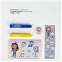 Set de papeterie inspiré de Gabby et sa Maison Magique - Rose - 30 x 30 x 2,5 cm - Comprend un cahier avec des feuilles à colori