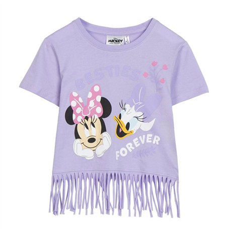 MINNIE MOUSE T-Shirt à Manches Courtes pour Enfant Violet - Marque EAN : 8445484499926 - Taille 7 Ans