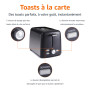 Amazon Basics Grille-Pain 2 Tranches avec 7 Niveaux de Dorage et Tiroir Ramasse-miettes Amovible, Fentes Extra Larges, 800W, Noi