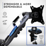 Invision Support Ecran PC Bras Simple pour Moniteurs de 19 à 32 Pouces, Pince de Bureau VESA 75/100mm, Réglage Hauteur sans Outi