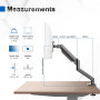 GRIFEMA GB2003-1, Support Ecran PC Moniteur de 13-32 Pouces, Bras Ecran PC VESA 75x75-100x100 MM, Rotation à 360°, Réglable en H