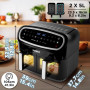 Duronic AF24 Friteuse à Air de 2400W | 2 Paniers de 5L pour Toute la Famille | Large écran de contrôle | 10 Programmes de Cuisso