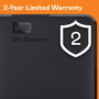 WD 2 To Elements disque dur portable externe, USB 3.0, Plug-and- play, formaté pour Windows, Noir