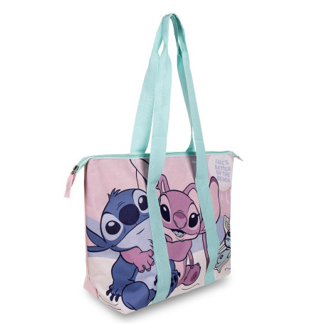 Cabas Stitch Fille – Grand Tote Bag pour Plage, Piscine ou Voyage – Léger, Zippé, Motif Angel & Stitch – Accessoire Été Enfant o