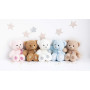 Histoire d'Ours - Peluche Ours - Blanc & Pailleté Argenté - 24 cm - Collection Charms - Peluche Toute Douce & Toute Ronde - Avec