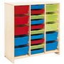 Meuble haut 20 bacs multicolores bouleau