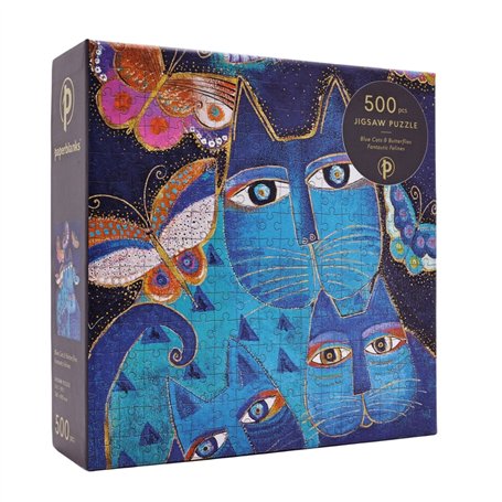 Puzzles Felins Fantastiques Chats Bleus et Papillons