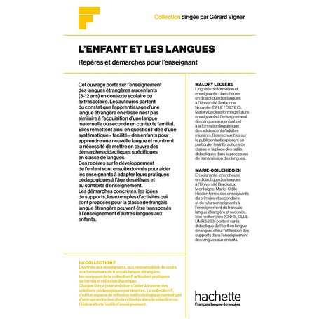 Collection F - L'enfant et les langues : Repères et démarches pour l'enseignant