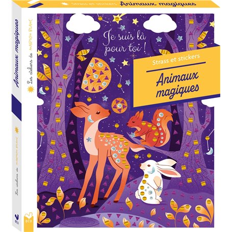 Les ateliers de Marion Blanc - Strass et stickers Animaux magiques - boîte avec accessoires