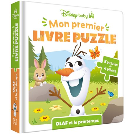 DISNEY BABY - Mon Premier livre puzzle - 4 pièces - Olaf et le Printemps