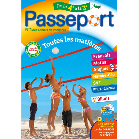 Passeport - Toutes les matières - De la 4e à la 3e - Cahier de vacances 2025