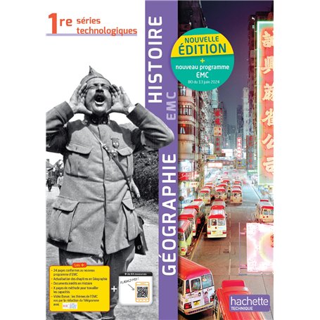 Histoire-Géographie-EMC 1re séries technologiques (manuel) -  Éd. 2025