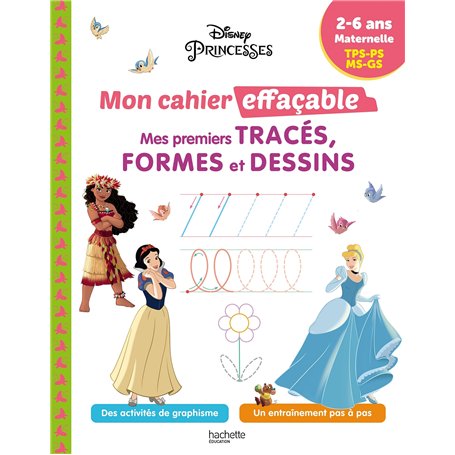 Disney - Princesses - Mon cahier effaçable - Mes premiers tracés, formes et dessins (2-6 ans) 6,36 €